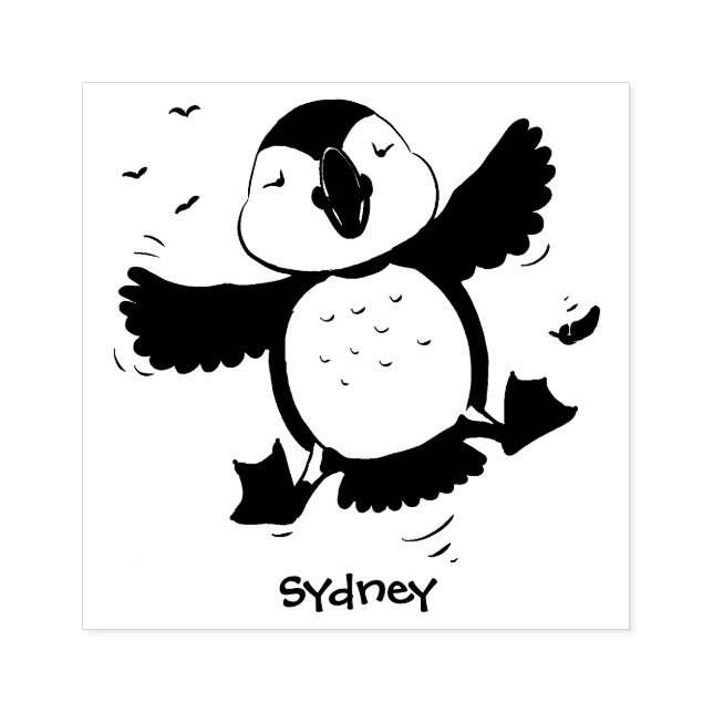 Sello De Caucho Ilustracion de personalizado azul del ataúd flotan (Impresión)