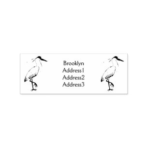 Sello De Caucho Ilustracion de personalizado de aves de garza
