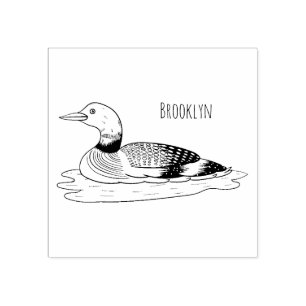 Sello De Caucho Ilustracion de personalizado de aves de Loon