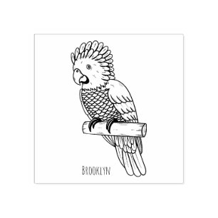 Sello De Caucho Ilustracion de personalizado de aves de loro con c
