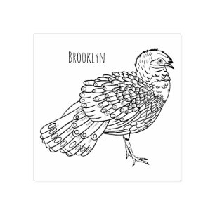 Sello De Caucho Ilustracion de personalizado de aves de pavo real 