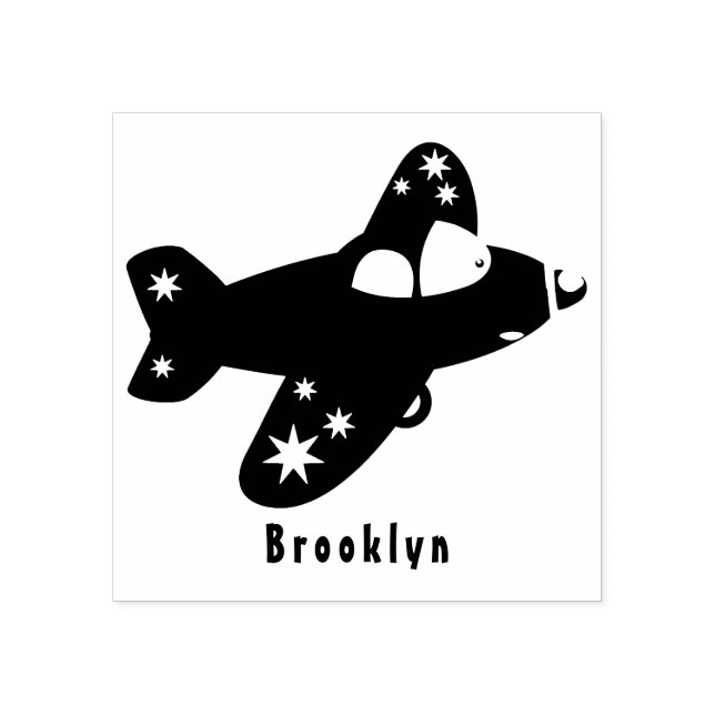 Sello De Caucho Ilustracion de personalizado de avión rojo con vue (Impresión)