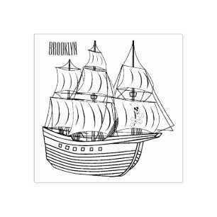 Sello De Caucho Ilustracion de personalizado de buques piratas