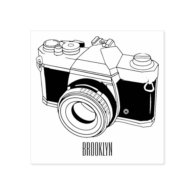 Sello De Caucho Ilustracion de personalizado de cámara de cine (Impresión)