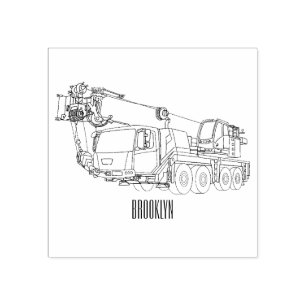 Sello De Caucho Ilustracion de personalizado de camiones Crane