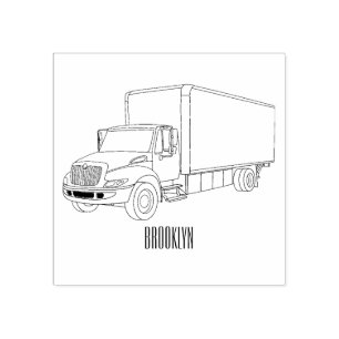Sello De Caucho Ilustracion de personalizado de camiones de cajas