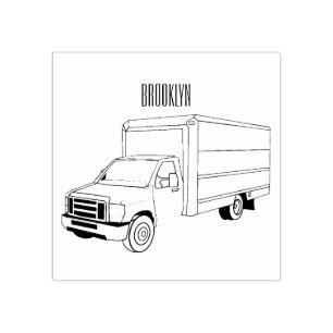 Sello De Caucho Ilustracion de personalizado de camiones de cajas