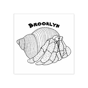 Sello De Caucho Ilustracion de personalizado de cangrejo ermitaño