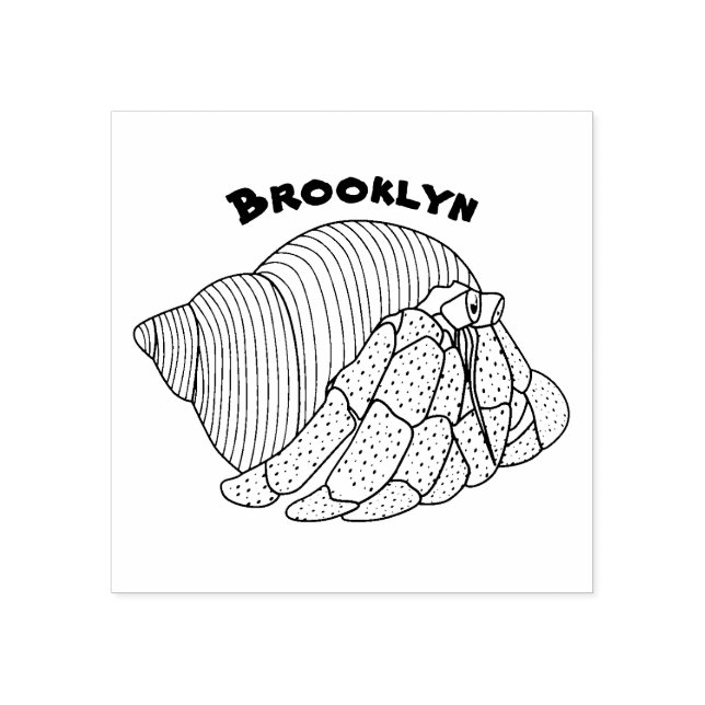 Sello De Caucho Ilustracion de personalizado de cangrejo ermitaño (Impresión)