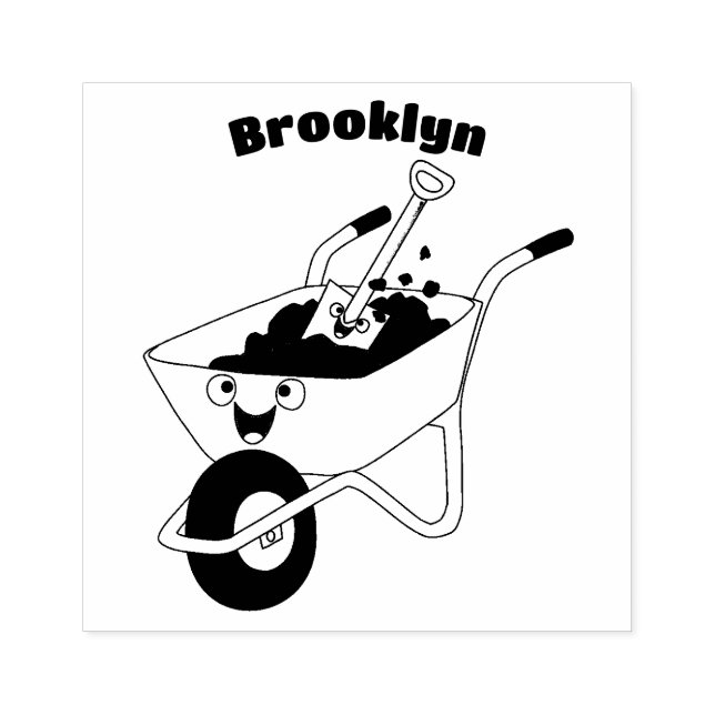 Sello De Caucho Ilustracion de personalizado de carretilla naranja (Impresión)