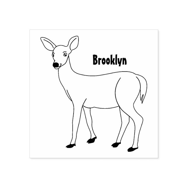 Sello De Caucho Ilustracion de personalizado de ciervos manchados (Impresión)