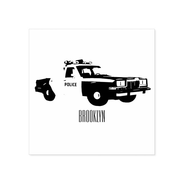 Sello De Caucho Ilustracion de personalizado de coches de policía (Impresión)
