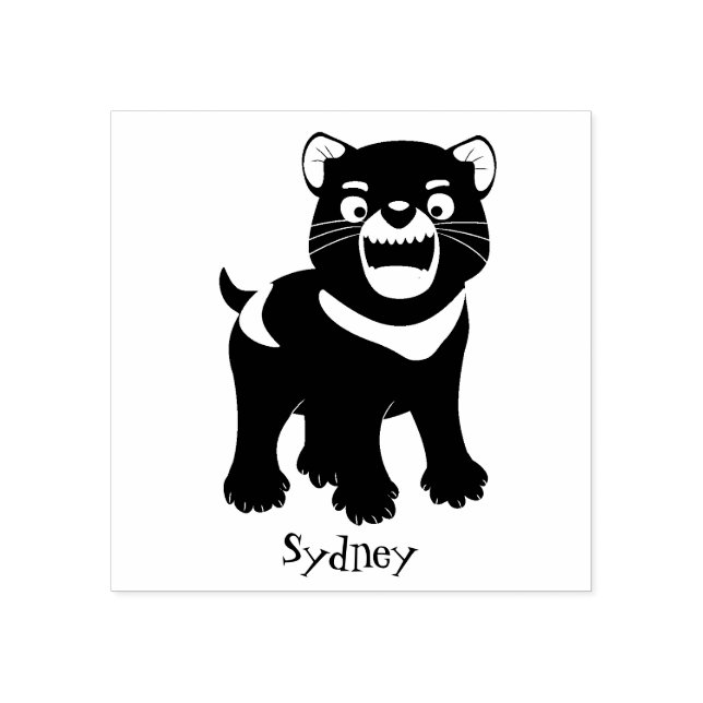 Sello De Caucho Ilustracion de personalizado de demonio de Tasmani (Impresión)