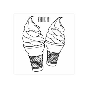 Sello De Caucho Ilustracion de personalizado de helado de cono