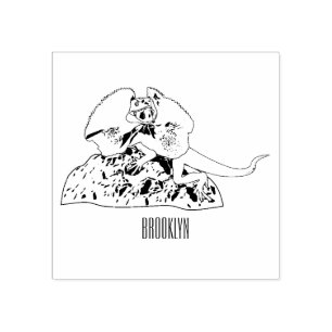 Sello De Caucho Ilustracion de personalizado de lagarto de cuello