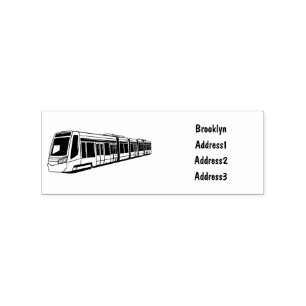 Sello De Caucho Ilustracion de personalizado de locomotora eléctri