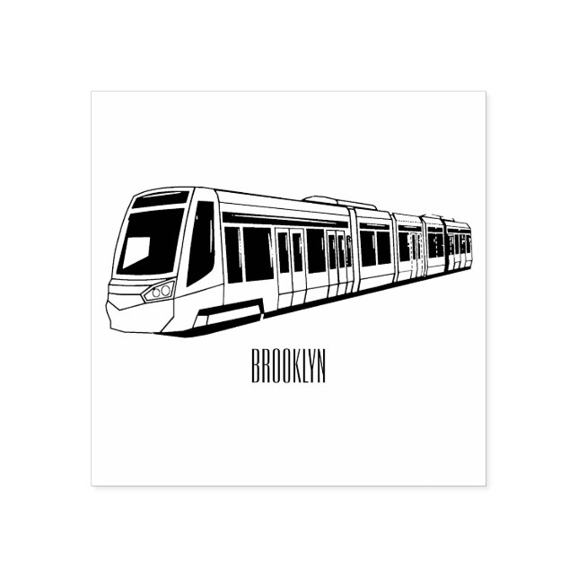 Sello De Caucho Ilustracion de personalizado de locomotora eléctri (Impresión)