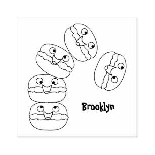 Sello De Caucho Ilustracion de personalizado de macarons graciosos