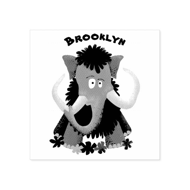 Sello De Caucho Ilustracion de personalizado de mamut bobo gracios (Impresión)