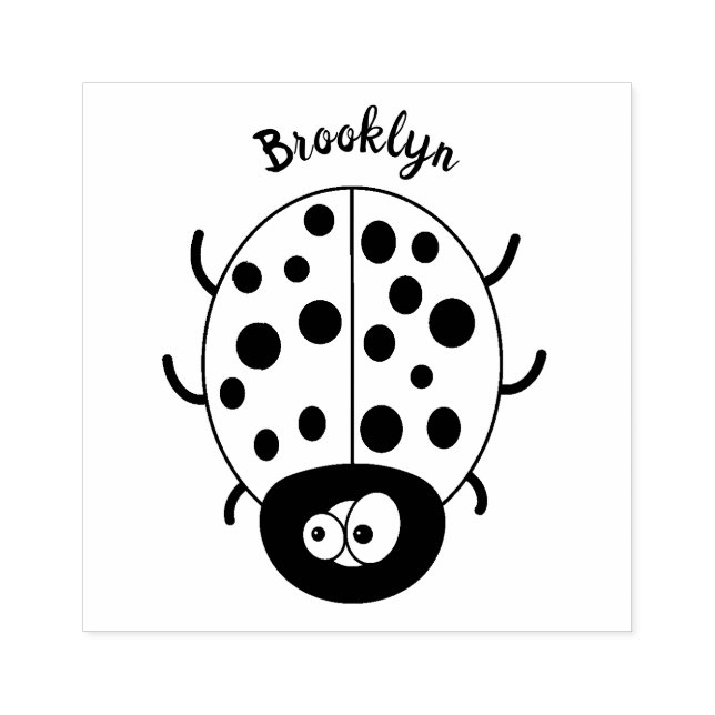 Sello De Caucho Ilustracion de personalizado de mariquita roja fel (Impresión)