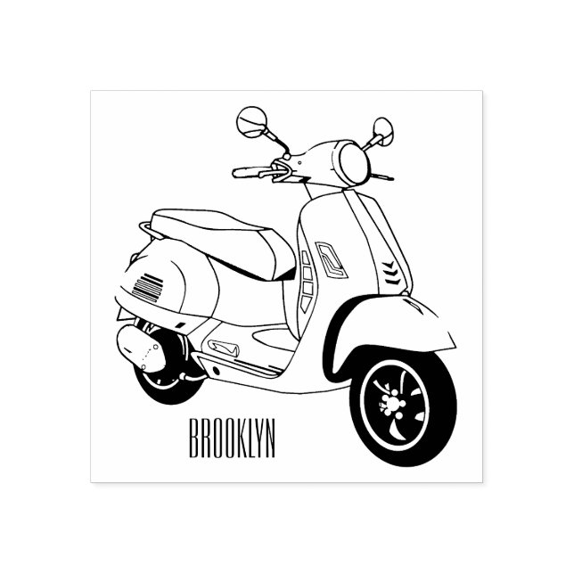 Sello De Caucho Ilustracion de personalizado de motocicleta con ci (Impresión)