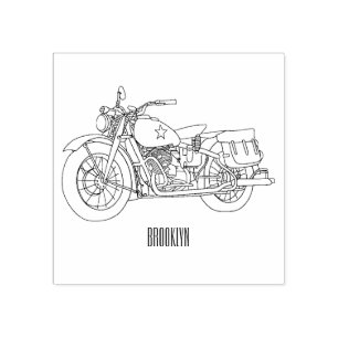 Sello De Caucho Ilustracion de personalizado de motocicleta de cru