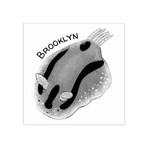 Sello De Caucho Ilustracion de personalizado de nudibranquias azul