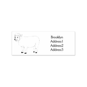 Sello De Caucho Ilustracion de personalizado de ovejas alegres