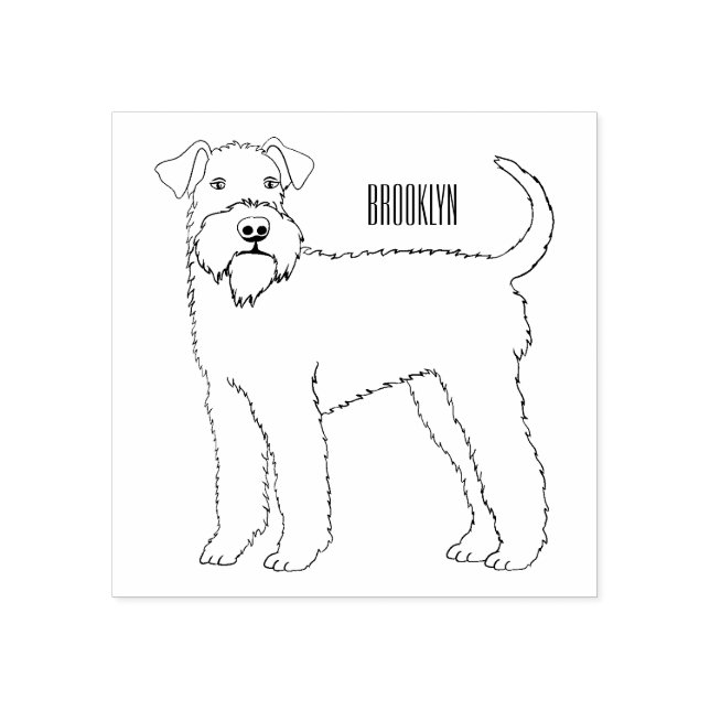 Sello De Caucho Ilustracion de personalizado de perro Airedale ter (Impresión)