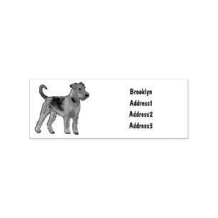 Sello De Caucho Ilustracion de personalizado de perro Airedale ter