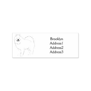 Sello De Caucho Ilustracion de personalizado de perro de Samoyed