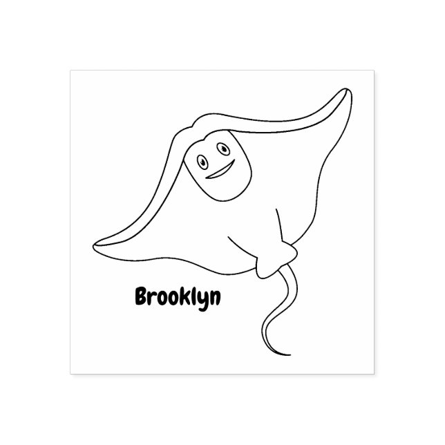 Sello De Caucho Ilustracion de personalizado de pescado de Stingra (Impresión)