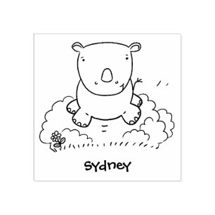 Sello De Caucho Ilustracion de personalizado de rinocerontes