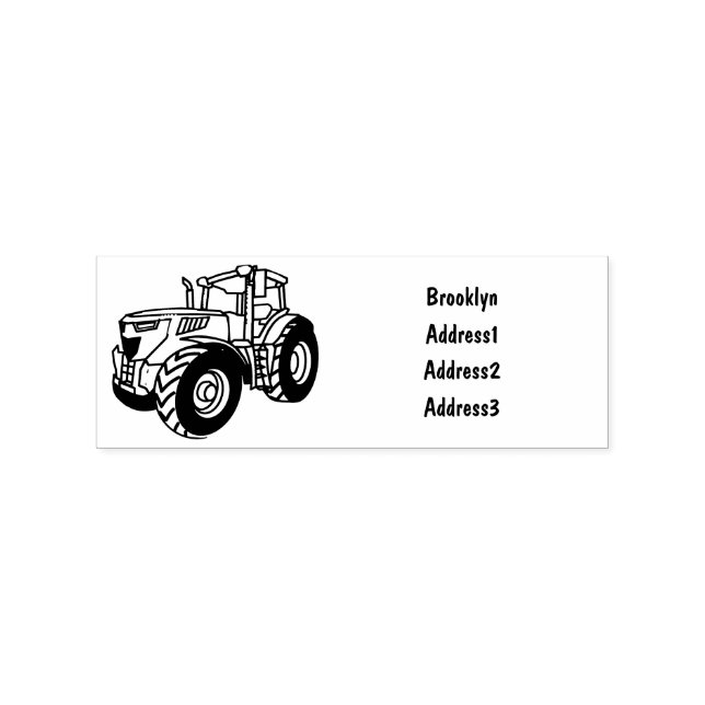 Sello De Caucho Ilustracion de personalizado de tractores (Impresión)
