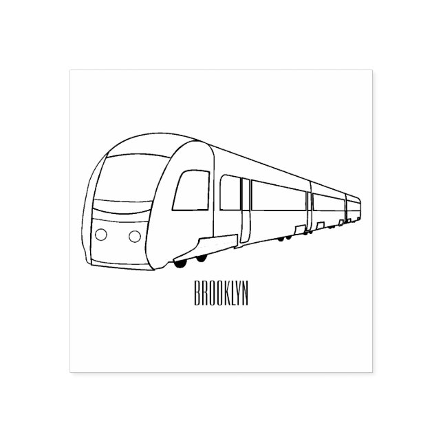 Sello De Caucho Ilustracion de personalizado de trenes eléctricos (Impresión)