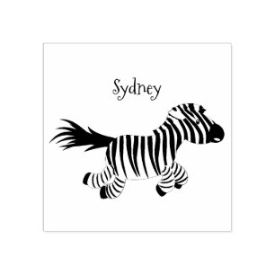 Sello De Caucho Ilustracion de personalizado de zebra graciosa
