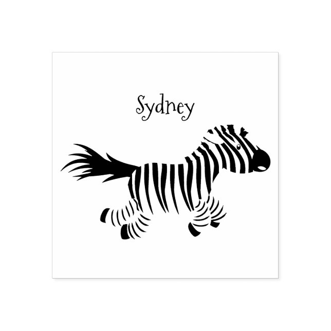 Sello De Caucho Ilustracion de personalizado de zebra graciosa (Impresión)