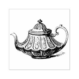 Sello De Caucho Ilustración de Tetera Antigua