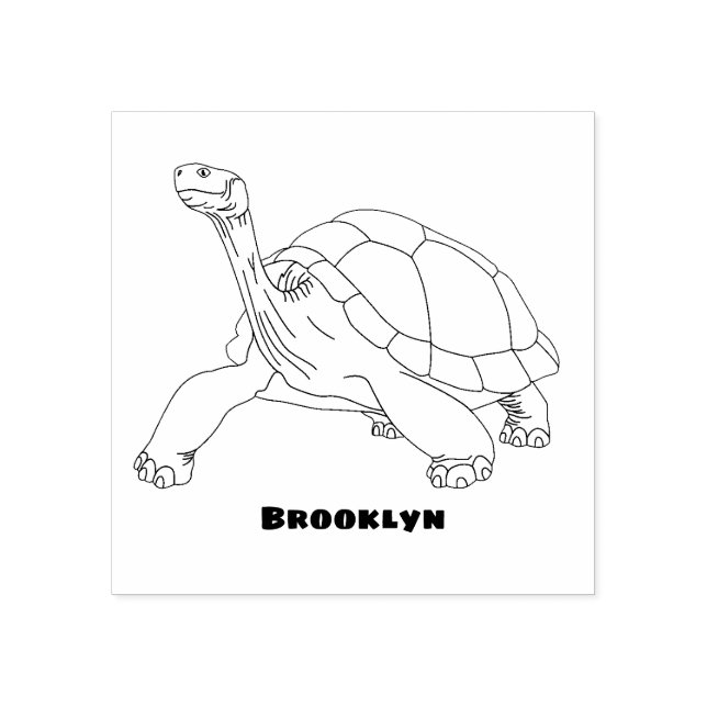 Sello De Caucho Ilustracion de tortugas terrestres de Galápagos (Impresión)