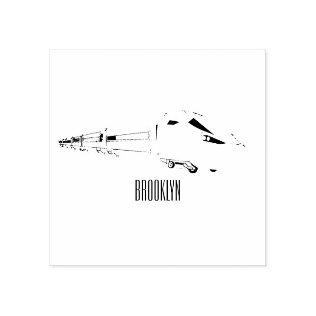 Sello De Caucho Ilustracion del personalizado del tren de bala (Impresión)