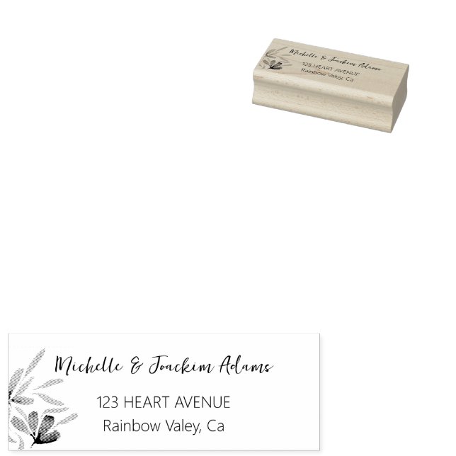 Sello De Caucho Ilustracion floral de acuarela artística (Sellado)