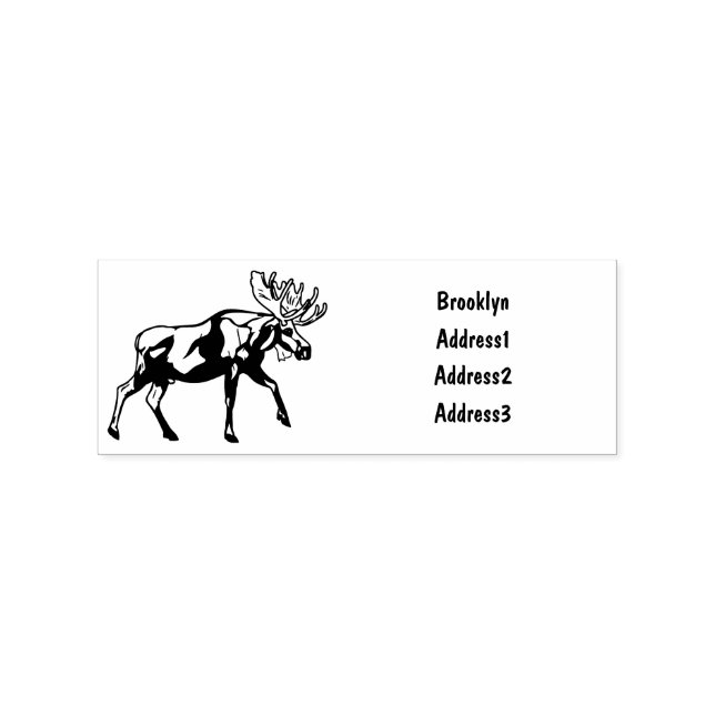 Sello De Caucho Ilustracion Moose personalizado (Impresión)