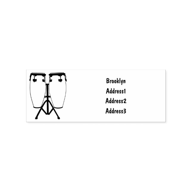 Sello De Caucho Ilustracion personalizado Bongo drum (Impresión)