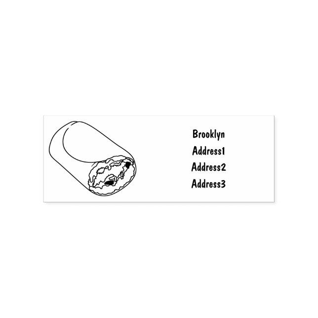 Sello De Caucho Ilustracion personalizado Burrito (Impresión)