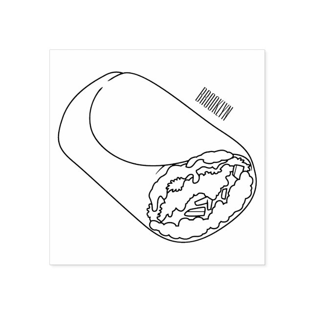 Sello De Caucho Ilustracion personalizado Burrito (Impresión)