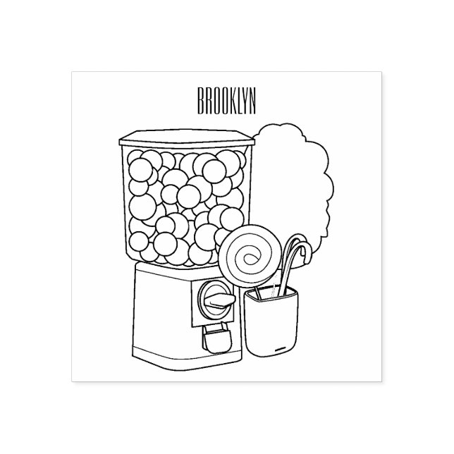 Sello De Caucho Ilustracion personalizado Candy (Impresión)