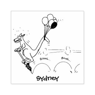 Sello De Caucho Ilustracion personalizado canguro del humor austra