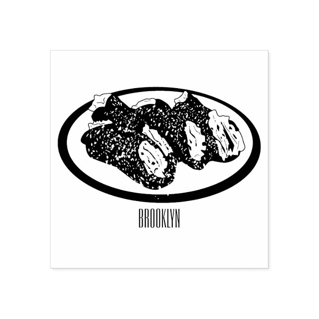 Sello De Caucho Ilustracion personalizado Cannoli (Impresión)