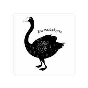 Sello De Caucho Ilustracion personalizado cisne negro