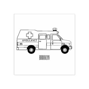 Sello De Caucho Ilustracion personalizado de ambulancia